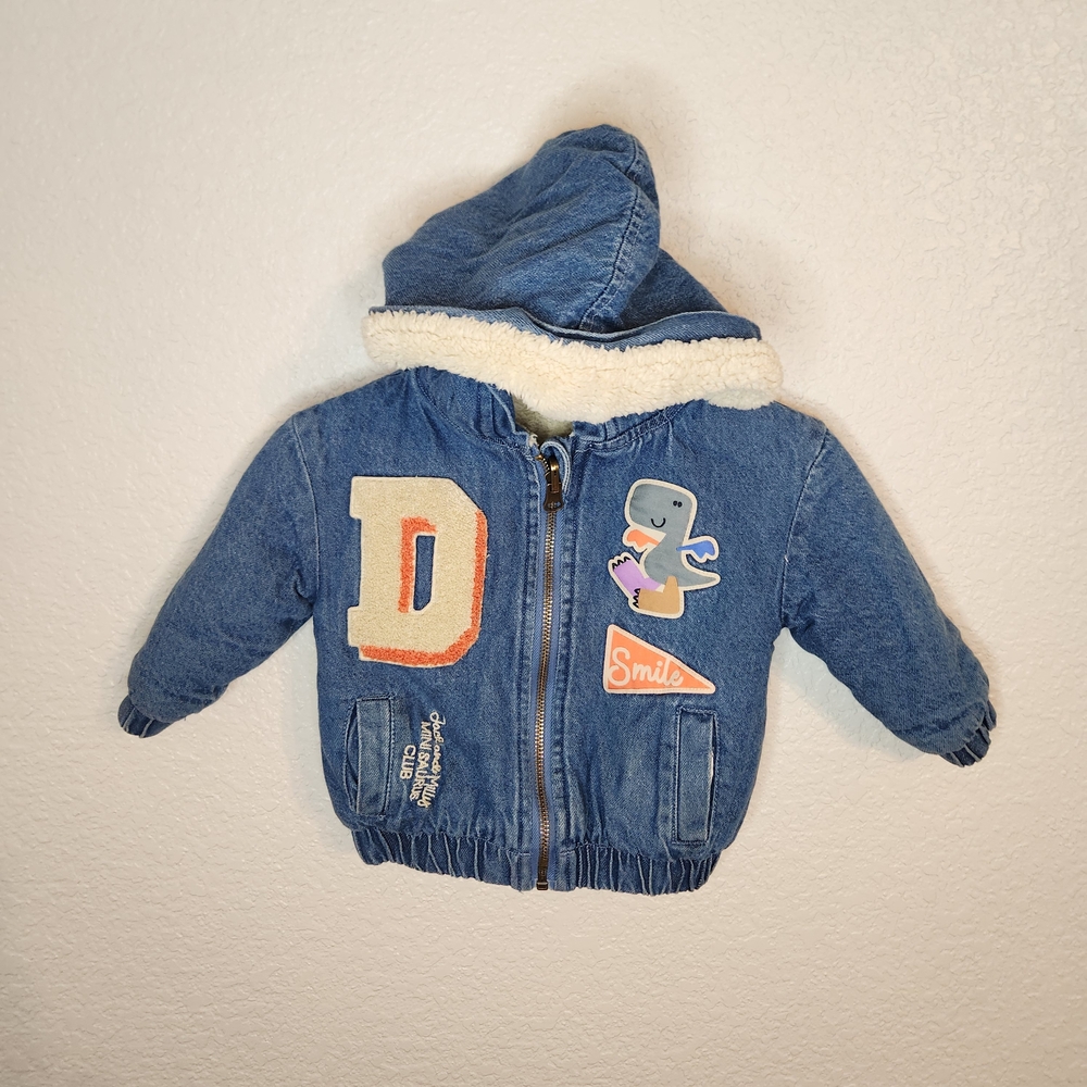 Jack & milly Denim Jacket with Dinosaur Patch size 0 0-12 months